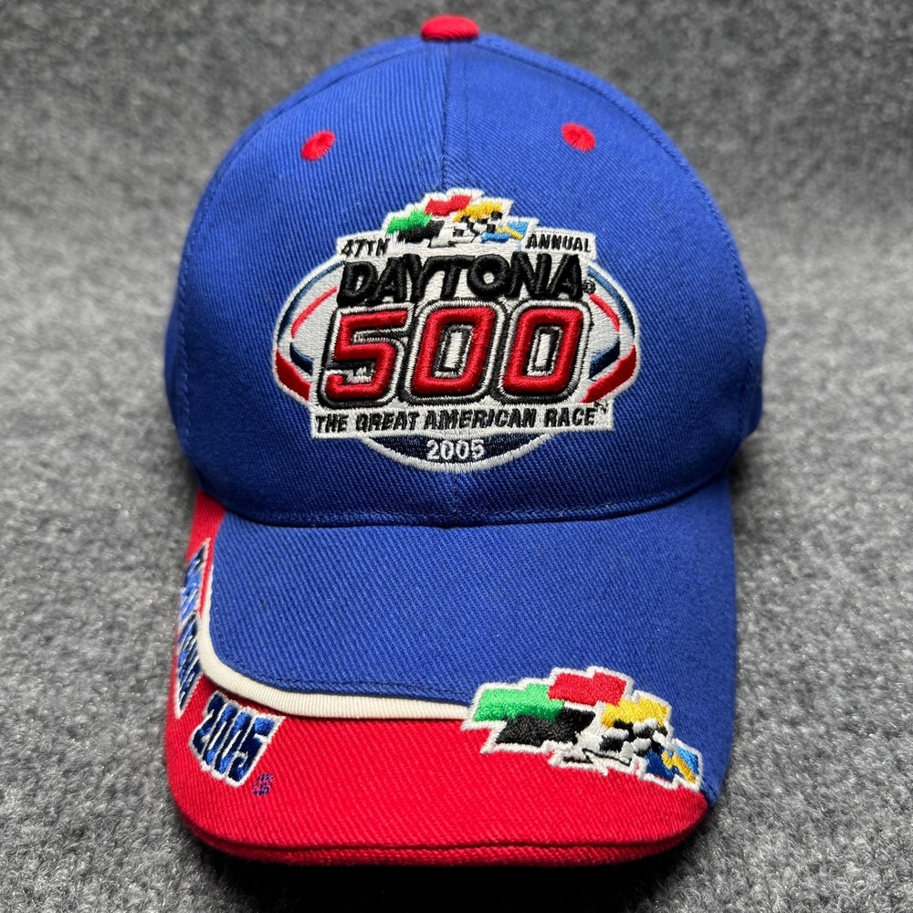 Daytona 500 Twins Enterprise Hat Mens OSFA Blue Red NASCAR 2005 Racing Y2K